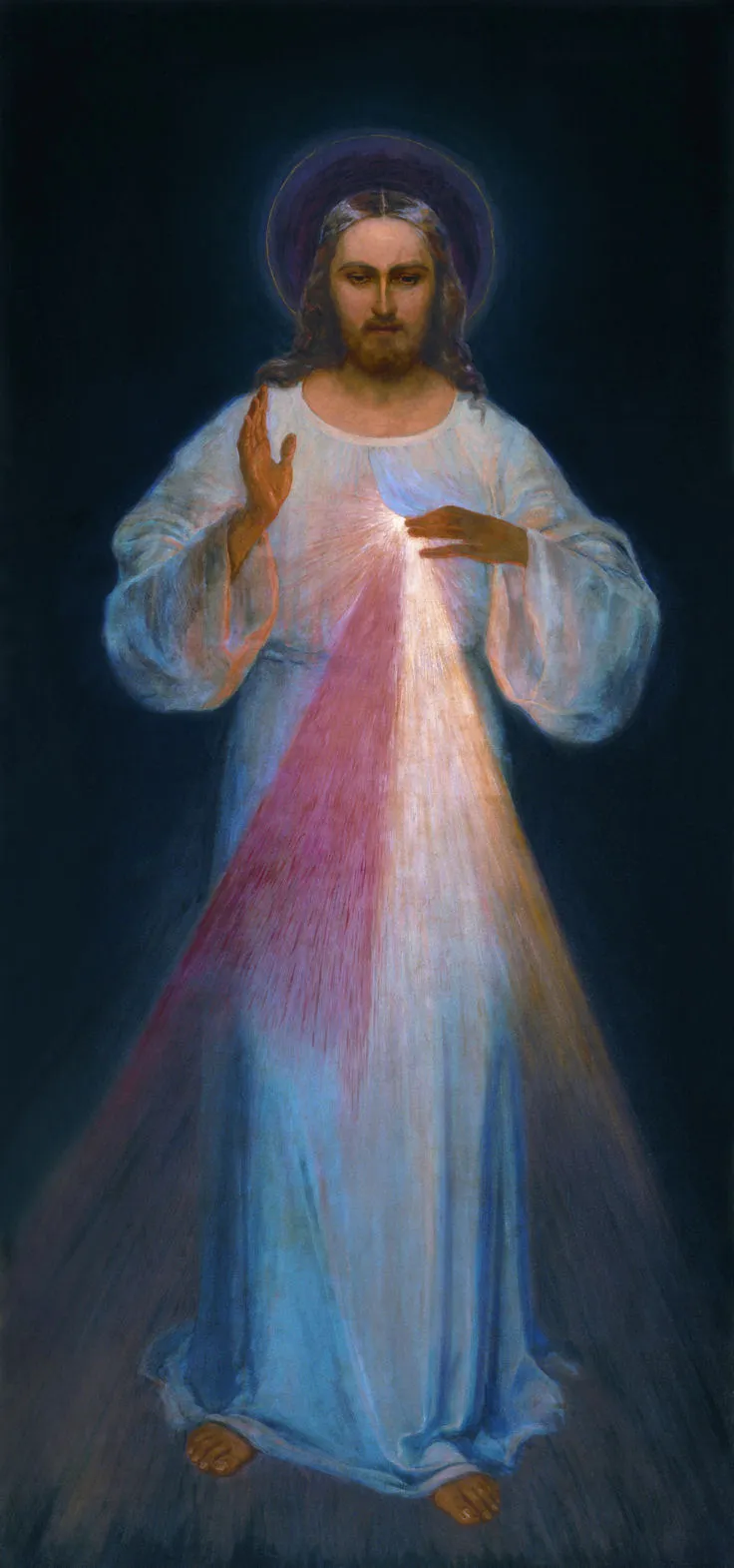 Cuadro original de la Divina Misericordia pintado en Vilna en 1934 por Eugeniusz Kazimirowski